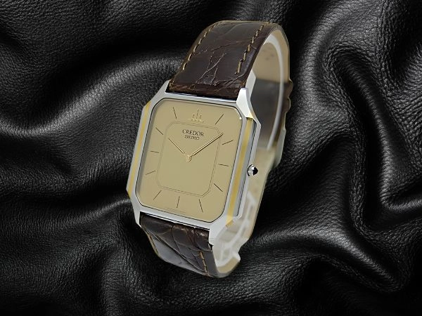 SEIKO CREDOR 9300-5340 Gold Octagon SHA/SS Dress Watch