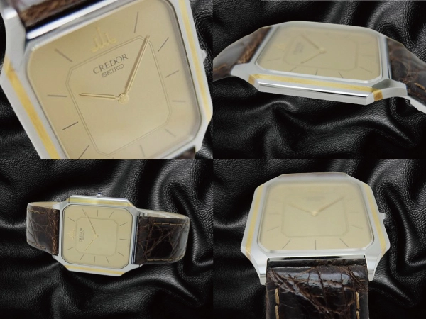 SEIKO CREDOR 9300-5340 Gold Octagon SHA/SS Dress Watch